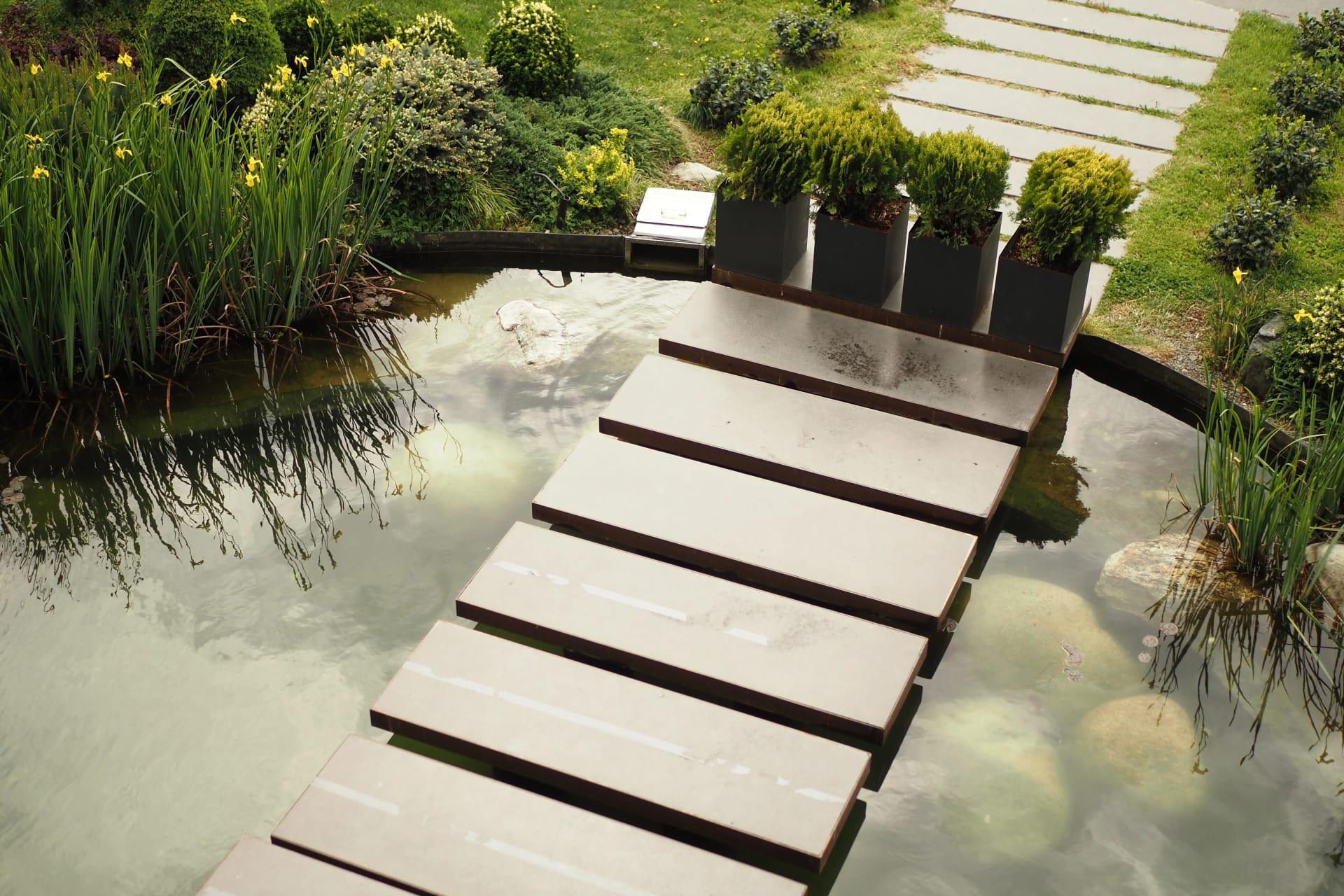 Moderner Gartenteich