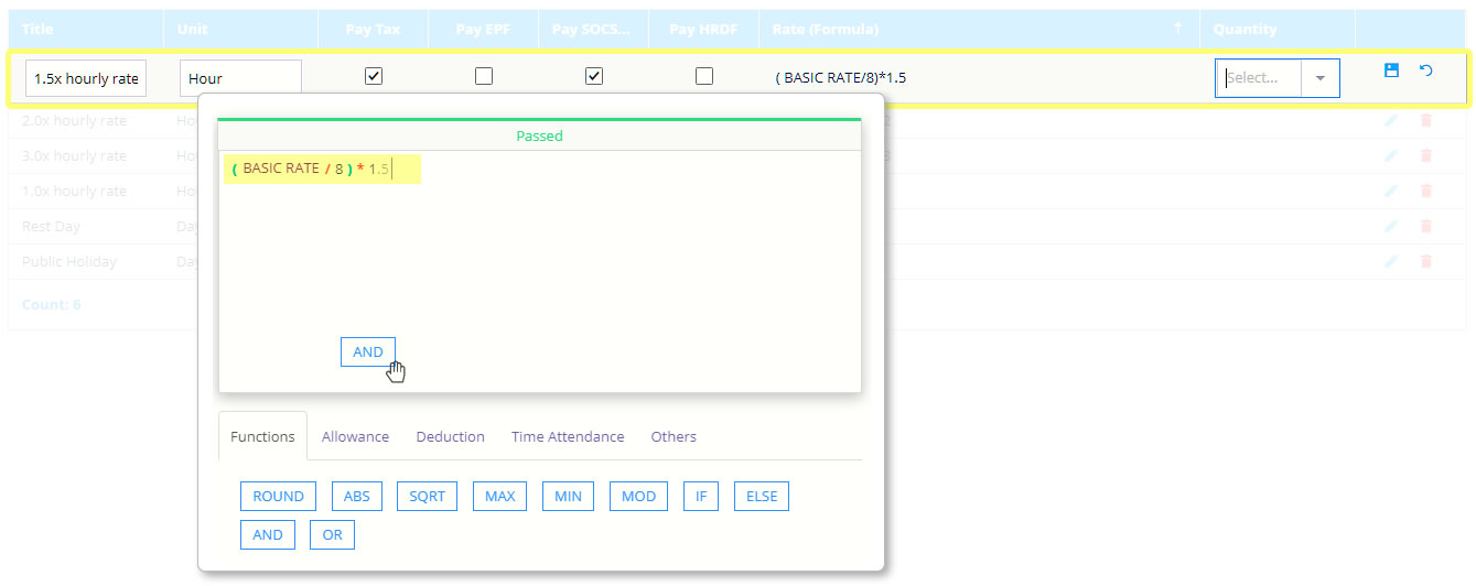 Allowance/Deduction Formula Builder - VSOFT DYNAMIC