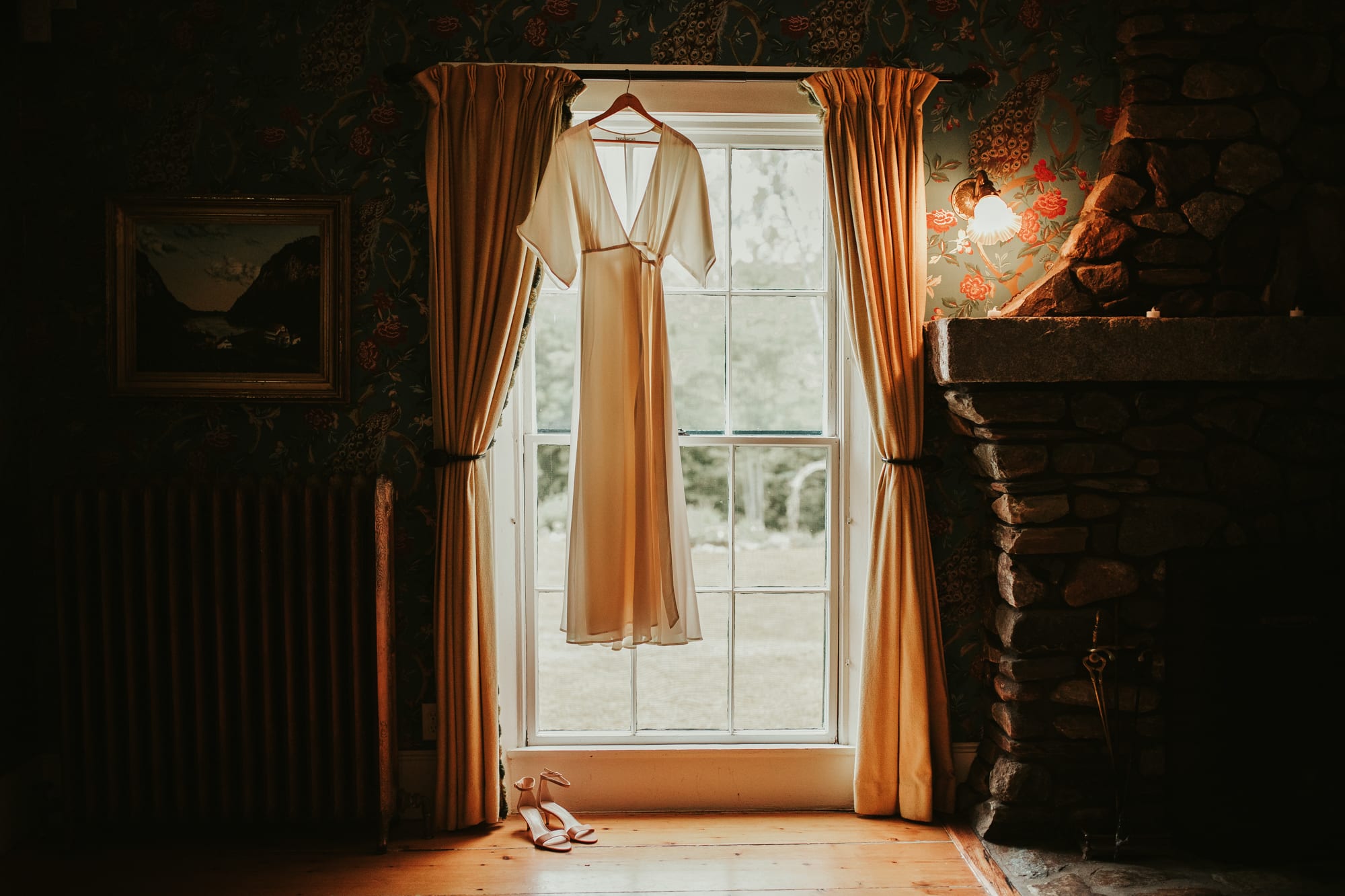 Wedding Gown in House Window