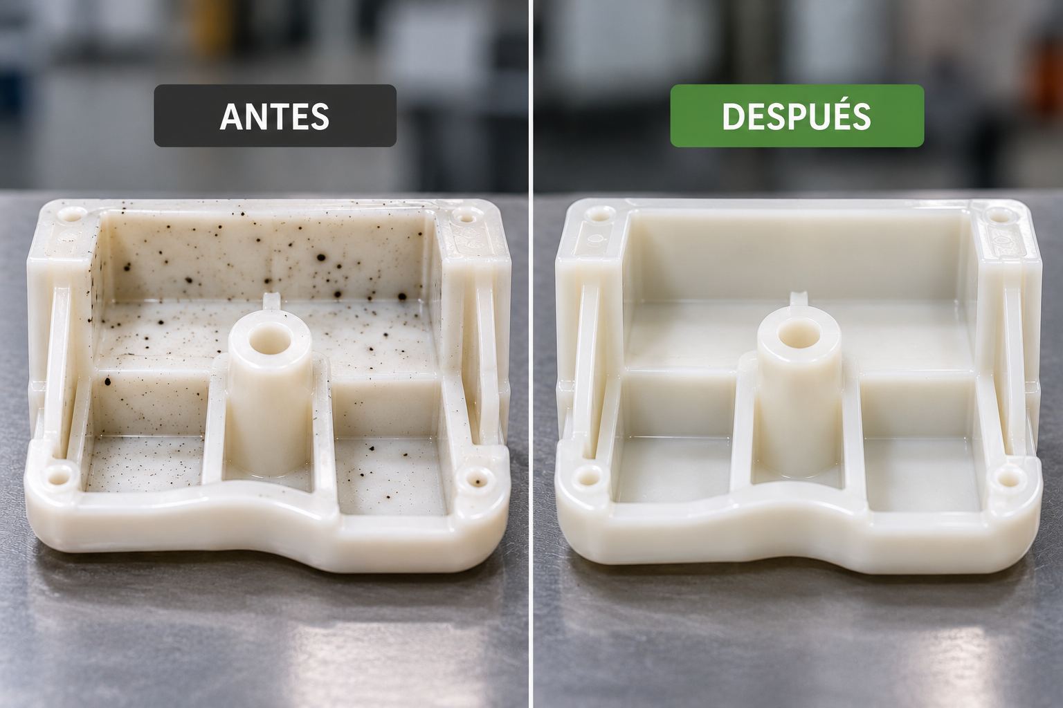 comparativa real de piezas antes y después de una prueba controlada