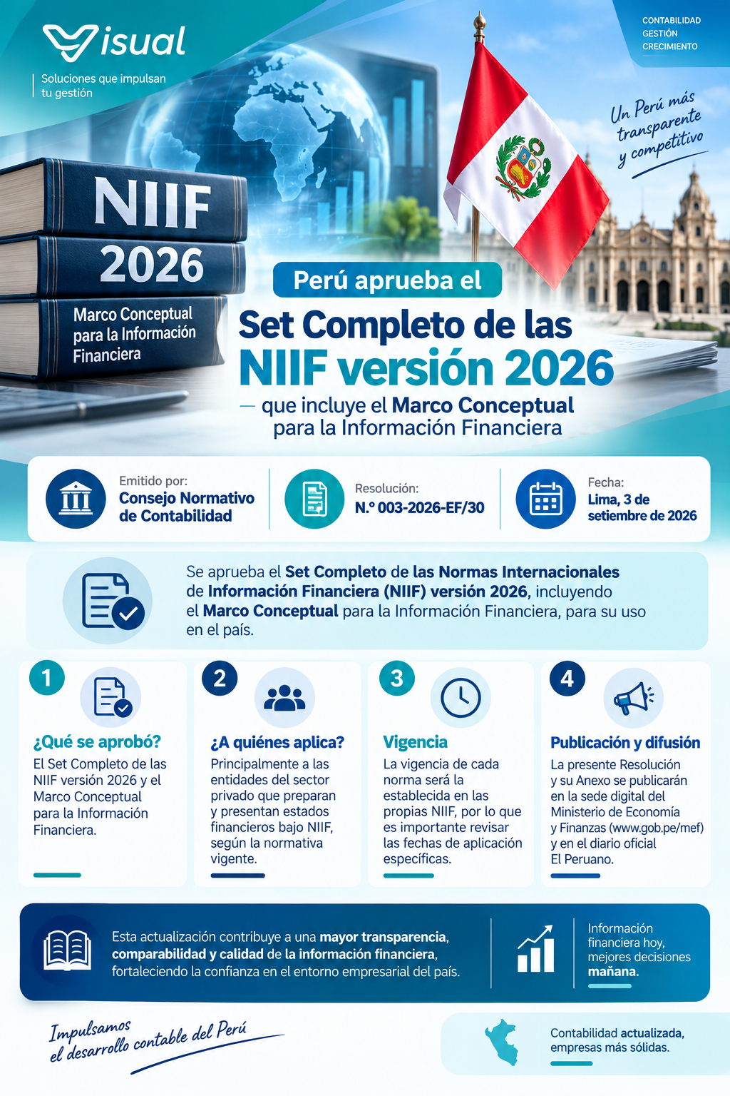 Perú aprueba las NIIF versión 2026: conoce los cambios y el nuevo Marco Conceptual - Imagen informativa 1