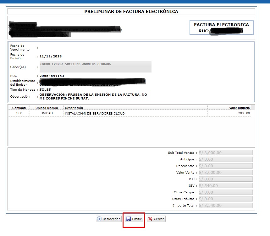 Cómo emitir una factura electrónica en SUNAT: guía paso a paso - Imagen informativa 8