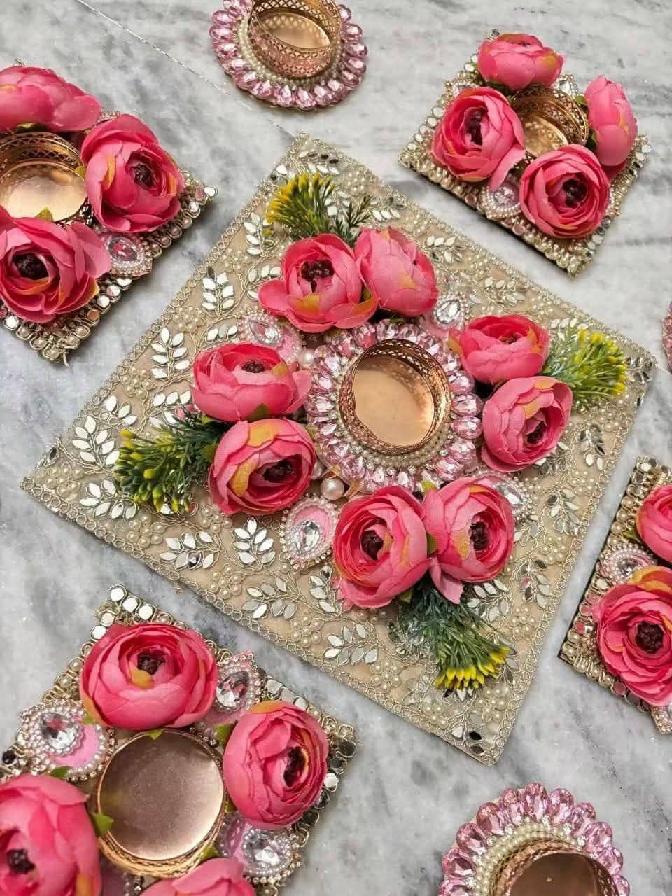 Rangoli Mats with Diya Holder