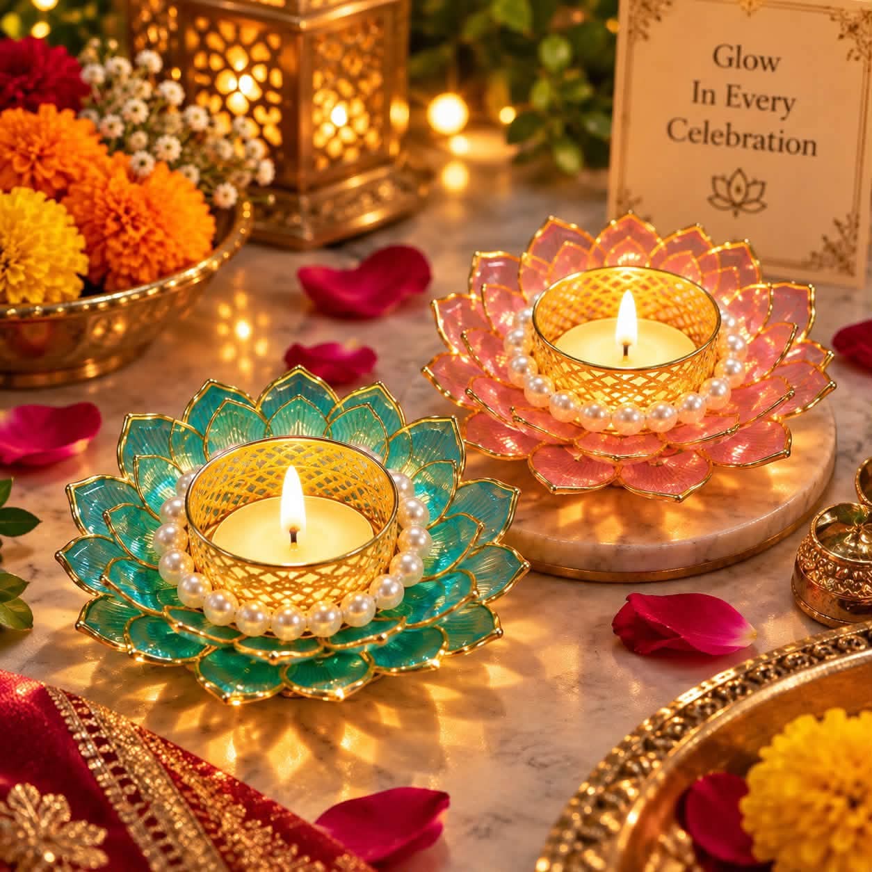 Handmade lotus tealights