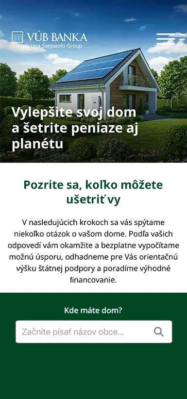 Ukážka mobilnej aplikácie na výpočet možnej úspory energie v domácnosti.