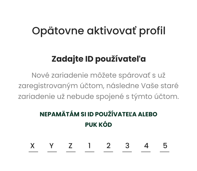Opätovne aktivovať profil