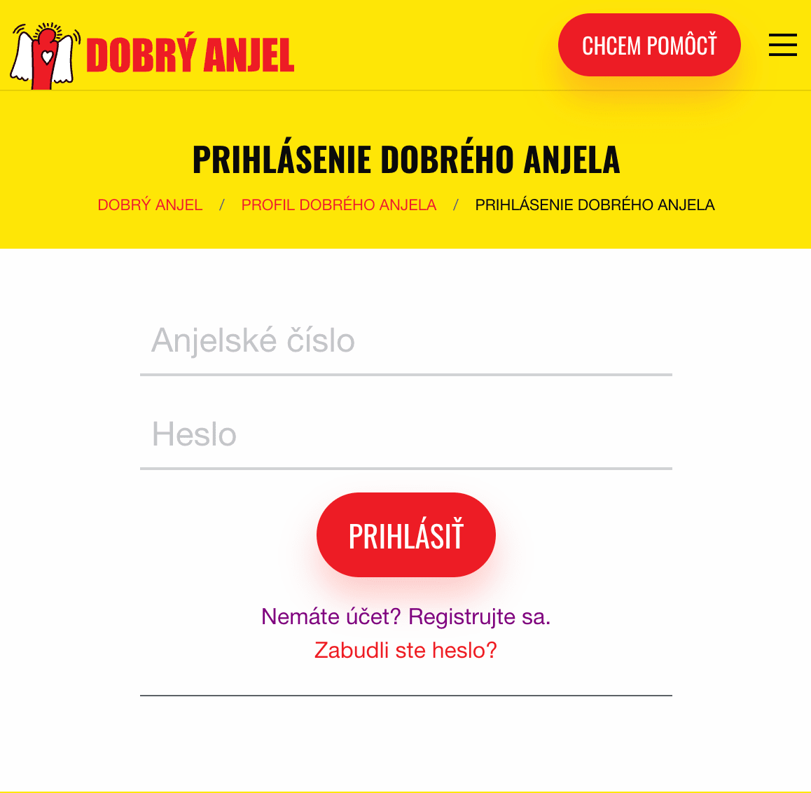 Login to the Good Angel account