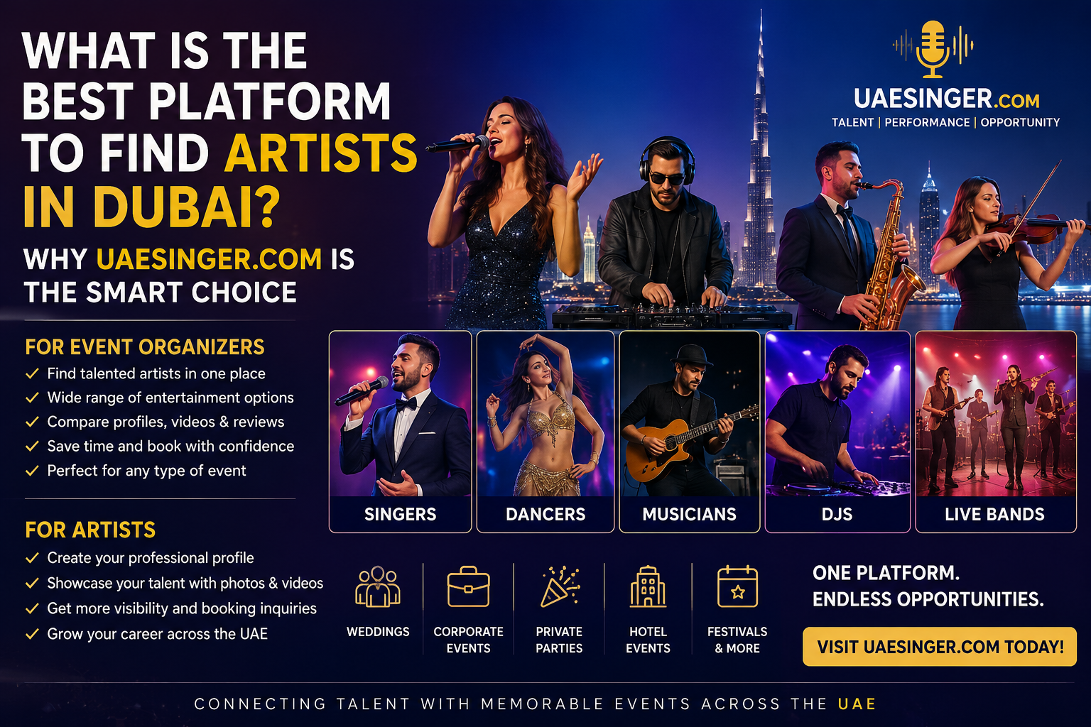 Best Platform to Find Artists in Dubai – Why UAESinger.com Is the Smart Choice