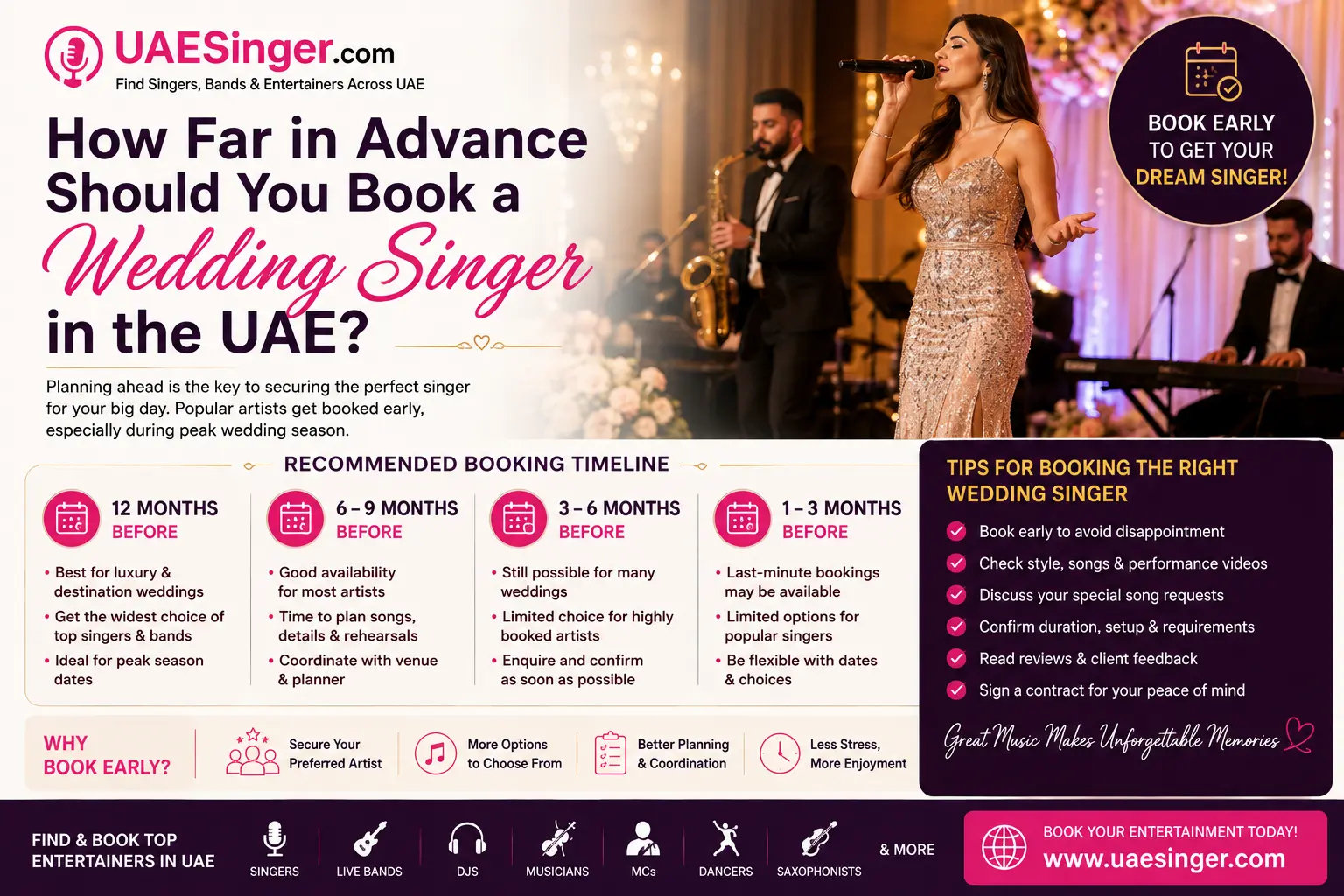 How Far in Advance Should You Book a Wedding Singer in the UAE? | UAESinger