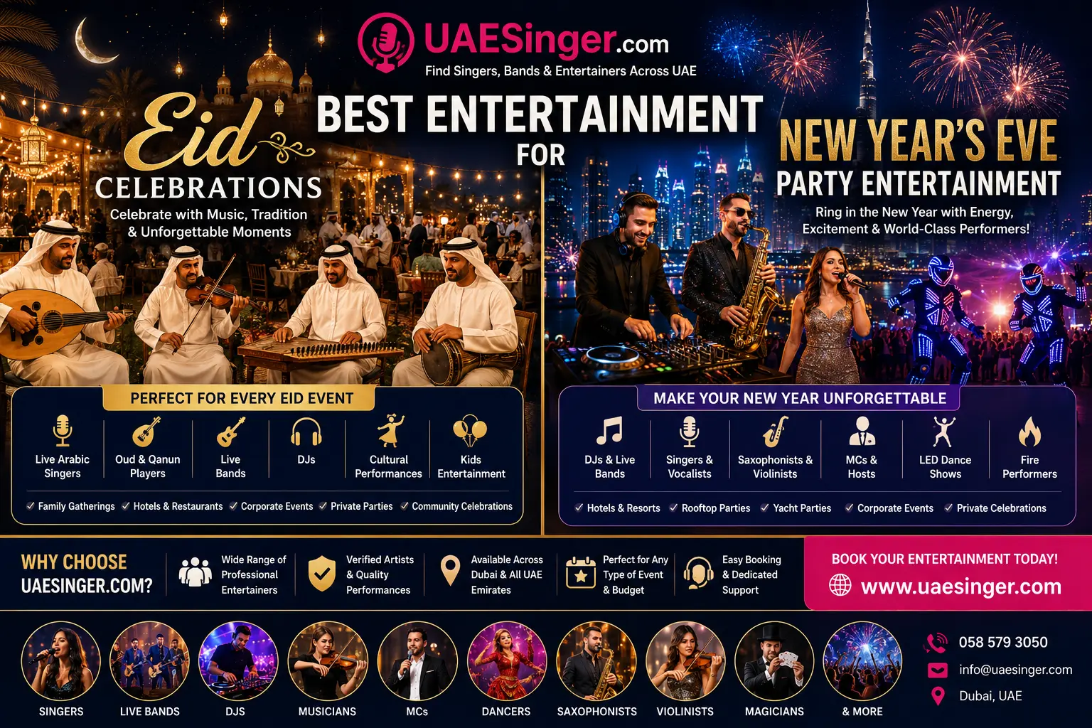Best Entertainment for Eid Celebrations & New Year's Eve Party Entertainment Dubai | UAESinger