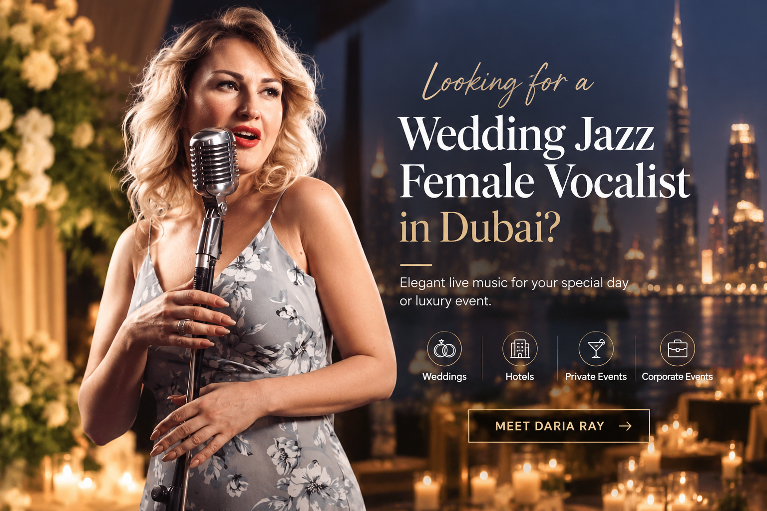 Female Jazz Vocalist Dubai | Wedding & Event Singer