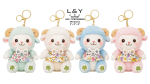 5-inch Little Lamb in Floral Bib Plush Keychains - 12/pk 20bx/cs image 1