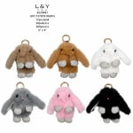Pom Pom Bunny Keychain w/ Rhinestone - 12/pk 30bx/cs image 1