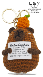 Positive "Brown Bear" Crochet Keychain - 12/pk 20bx/cs image 1