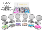 Butterfly Glittery Round Compact Mirror - 12/pk 20bx/cs image 1