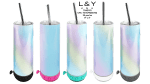 Gradient Water Bottle with Speaker Bottom and Metal Straw 16oz - 1/pk 25bx/cs image 1