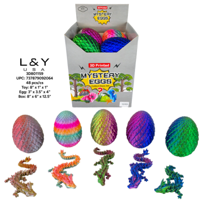 3D Egg with Dragon 7.5cm - 12/pk 4bx/cs cs.48