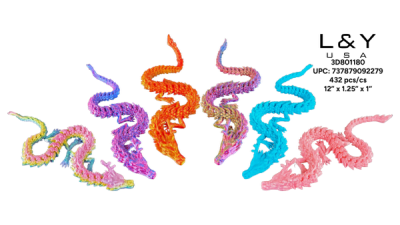 3D Printed Chinese Dragon 12" - 12/pk 36bx/cs cs.432