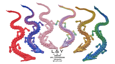 3D Printed Chinese Dragon 18" - 12/pk 12bx/cs cs.144