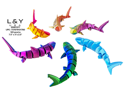 3D Printed Tiger Sharks - 12/pk 10bx/cs cs.120