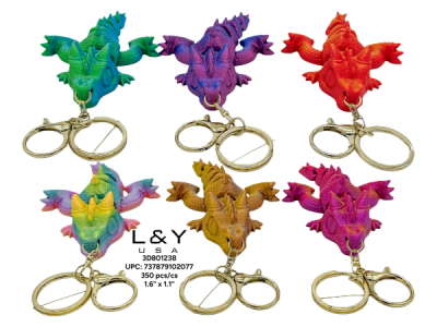 3D Printed Mini Dragon Keychain - 12/pk 29bx/cs cs.348