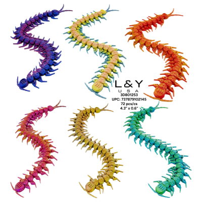 3D Printed Centipede - 6/pk 12bx/cs cs.72