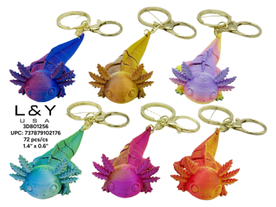 3D Printed Mini Axolotl Keychains - 12/pk 6bx/cs cs.72