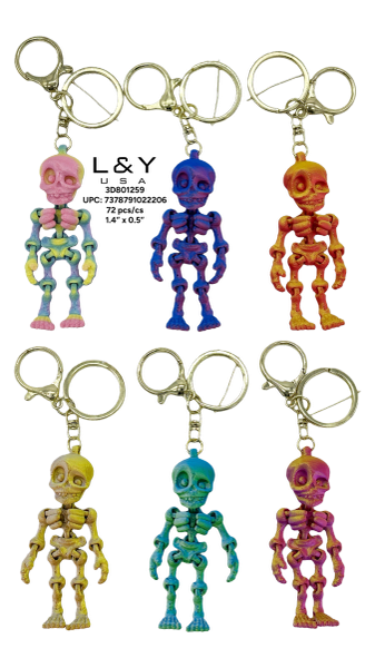 3D Printed Mini Skeleton Keychain - 12/pk 6bx/cs cs.72