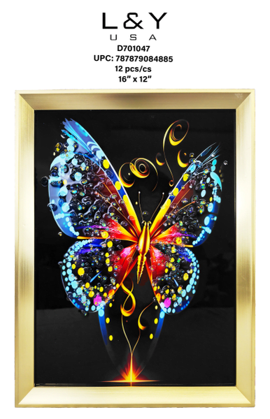 Butterfly Rhinestone Photo Wall Decor 16' - 6/pk 2bx/cs cs.12