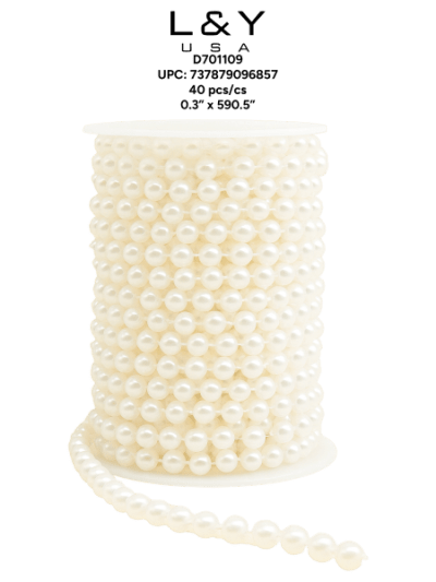 8mm Beige DIY Pearl Beads - 1/pk 40bx/cs cs.40
