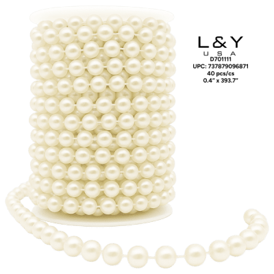 10mm Beige DIY Pearl Beads - 1/pk 40bx/cs cs.40
