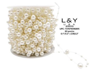 3mm & 8mm Beige DIY Pearl Beads - 12/pk 5bx/cs cs.60
