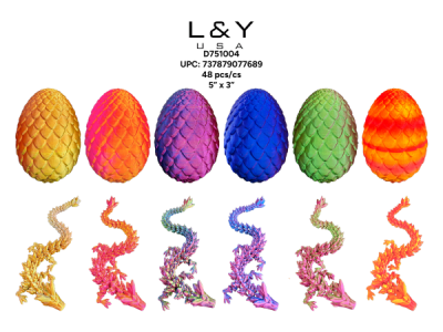3D Printed Mystery Dragon Egg XL - 12/pk 4bx/cs cs.48