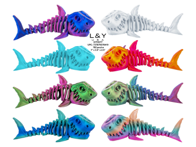 3D Printed Skeleton Sharks - 12/pk 8bx/cs cs.96