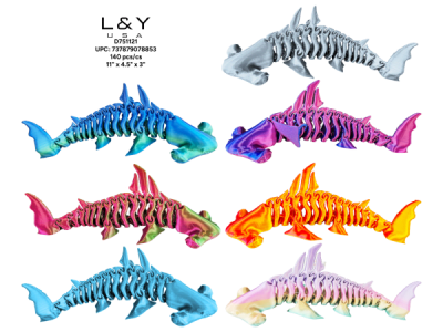 3D Printed Hammerhead Sharks - 7/pk 20bx/cs cs.140