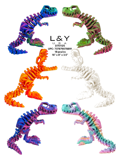 Large 3D Printed Skeleton T-Rex - 1/pk 18bx/cs cs.18
