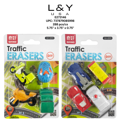 Cars and Motocycle Erasers - 12/pk 24bx/cs cs.288