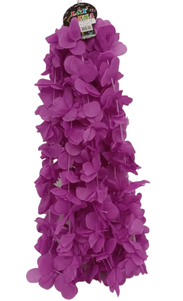 Solid Purple Flower Lei - 12/pk 25bx/cs cs.288