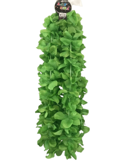 Solid Green Flower Lei - 12/pk 25bx/cs cs.300