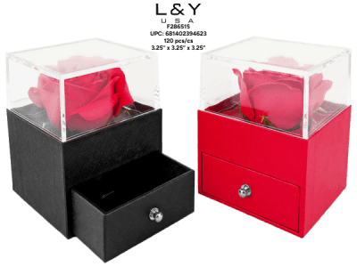 Acrylic Jewelry Box with Soap Flower - 12/pk 10bx/cs cs.120