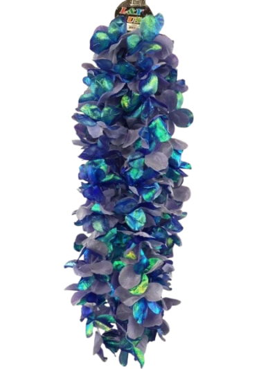 Royal Blue Metallic Flower Lei - 12/pk 25bx/cs cs.300