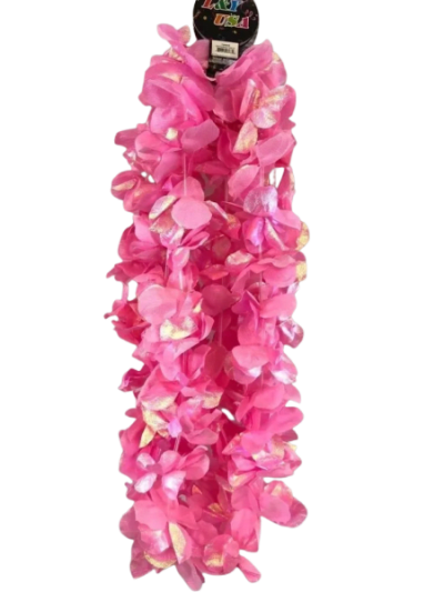 Light Pink Metallic Flower Lei - 12/pk 25bx/cs cs.300