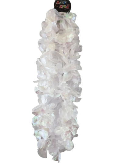 White Metallic Flower Lei - 12/pk 25bx/cs cs.300
