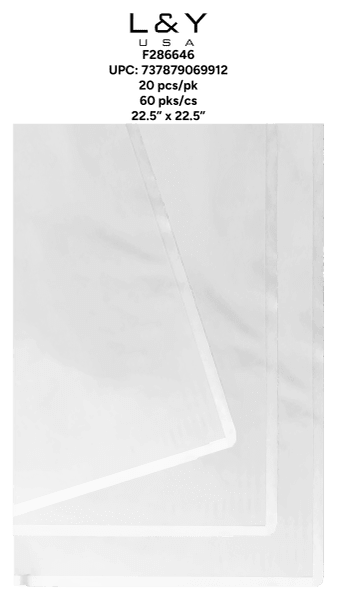 White Sheer Floral Paper - 20/pk 60bx/cs cs.60