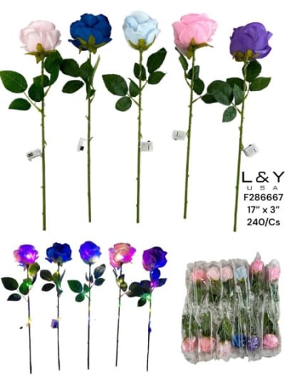 Mixed Rose W/ Lights - 12/pk 20bx/cs cs.240