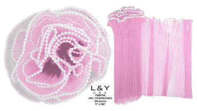 Mesh Pink Ruffled Floral Wrapper - 12/pk 10bx/cs cs.120