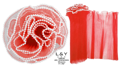 Pearl Red Ruffled Floral Wrapper - 12/pk 10bx/cs cs.120