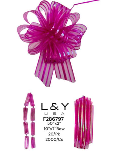 10" Fuchsia Gift Bow - 100/pk 20bx/cs cs.20