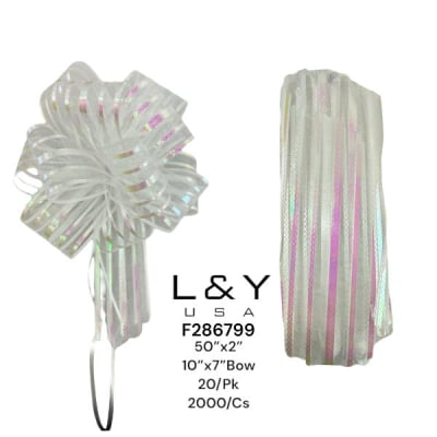 10" White Gift Bow - 100/pk 20bx/cs cs.20