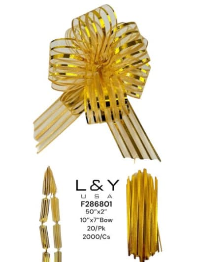 10" Gold Gift Bow - 100/pk 20bx/cs cs.20